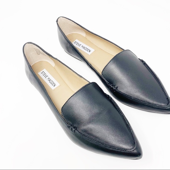 steve madden feather leather loafers